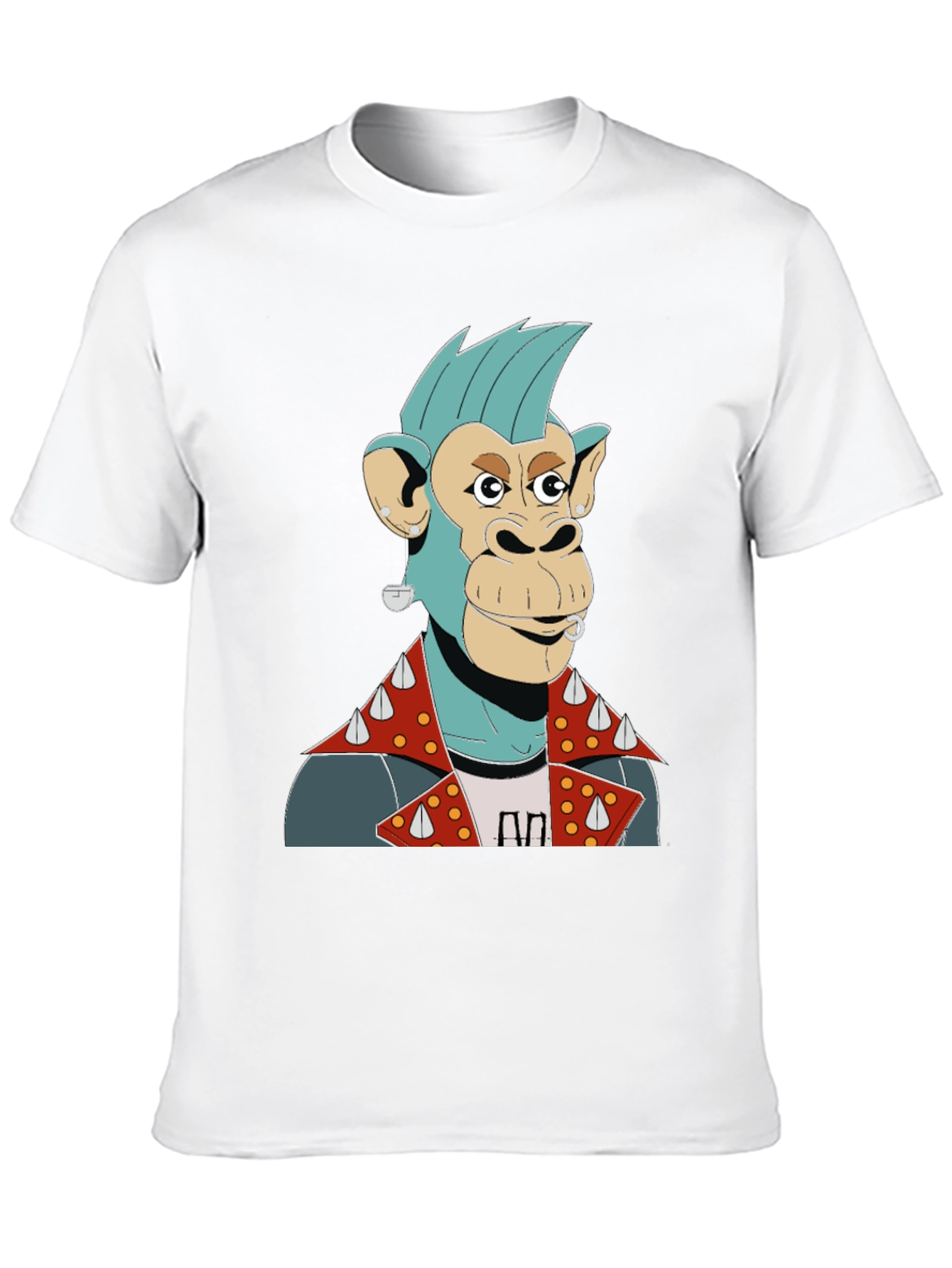 Black Cool Punk Ape Graphic T-Shirt view 10