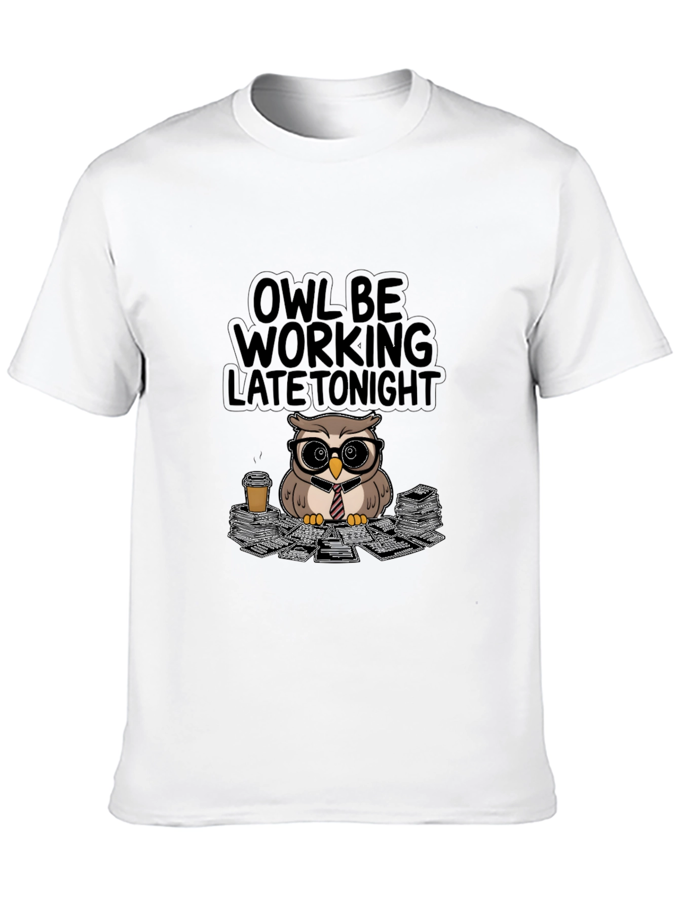 Black Owl Be Working Late Tonight T-Shirt view 10