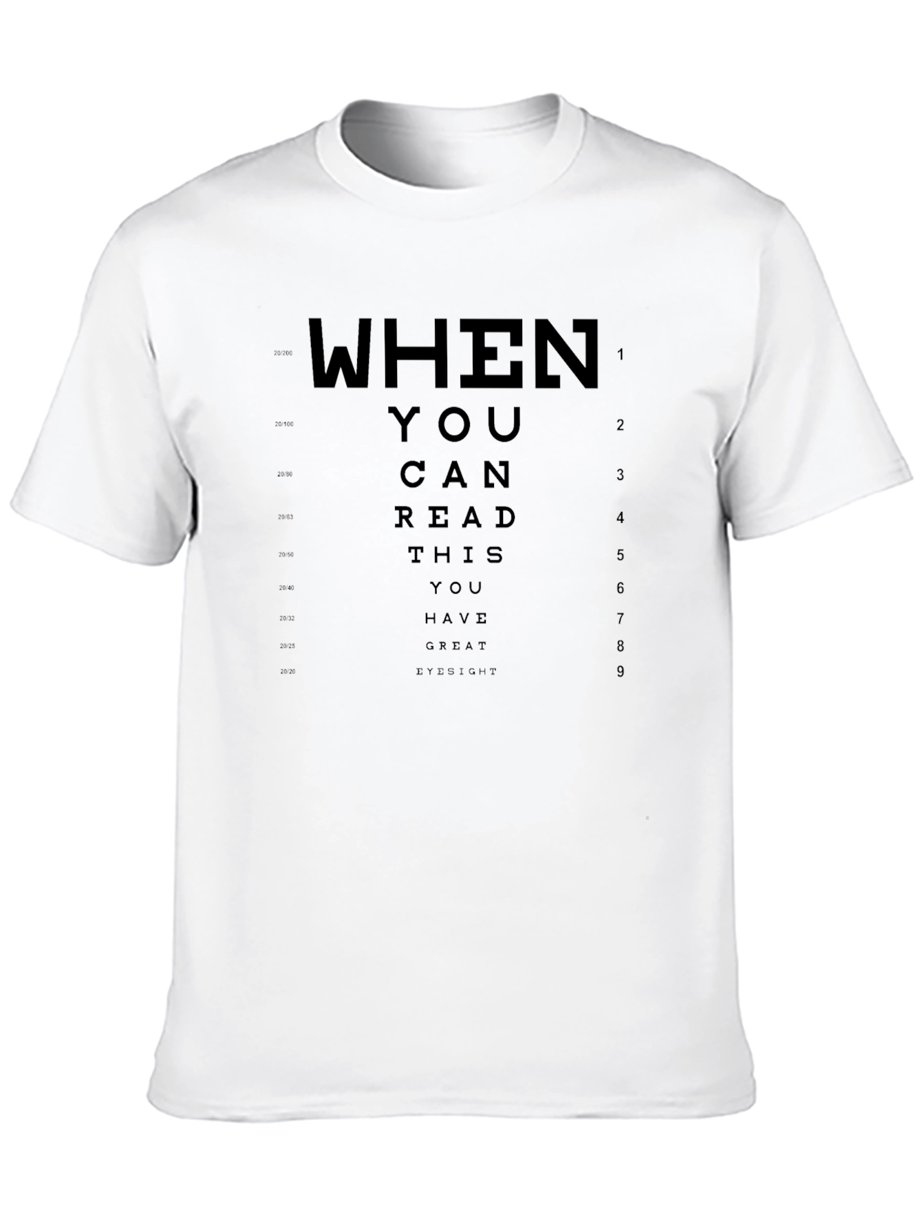 Black Great Eyesight T-Shirt - Funny Eye Chart Tee view 10