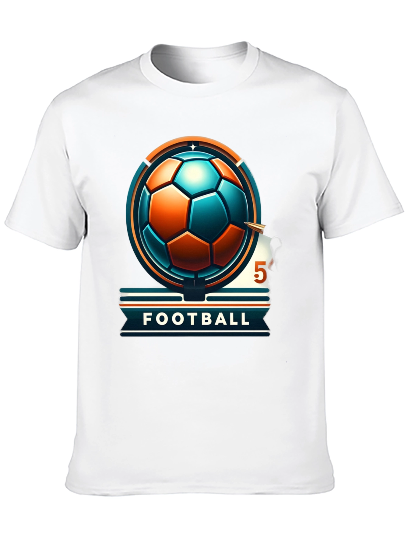 Black Football Graphic Tee - Stylish & Sporty Design view 10