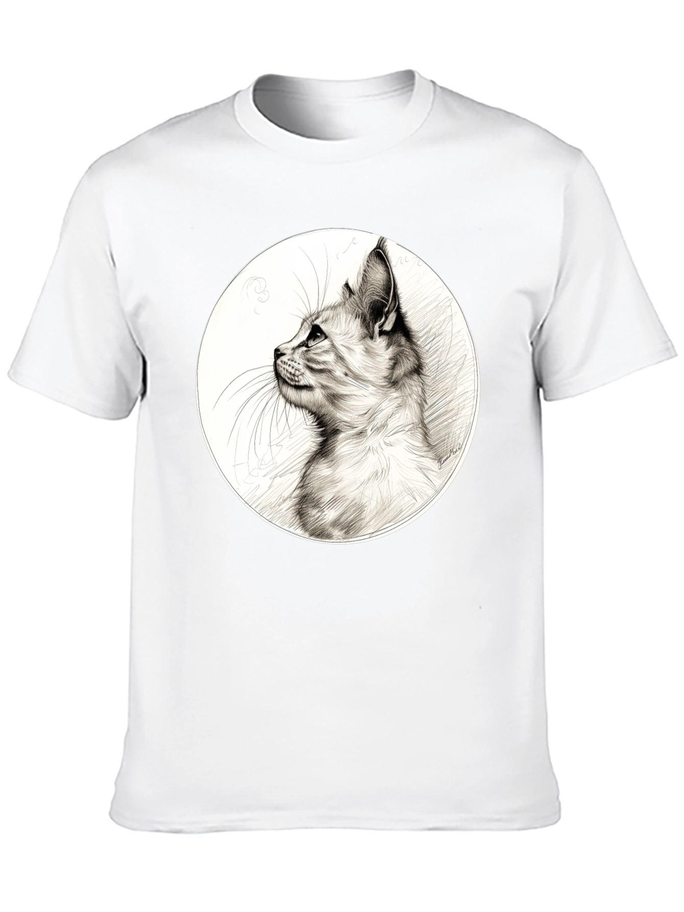 Black Cool Cat Graphic Tee - Black Cotton Blend view 10