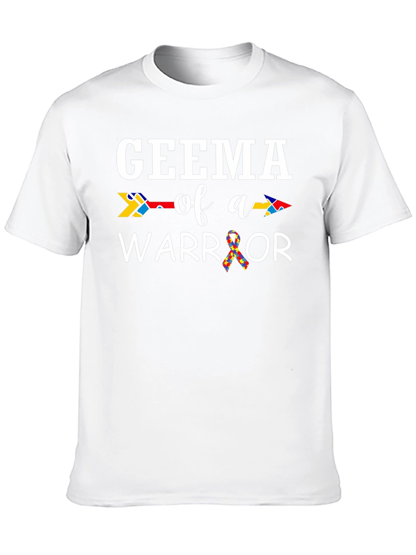 Black Geema of a Warrior Autism Awareness T-Shirt view 10