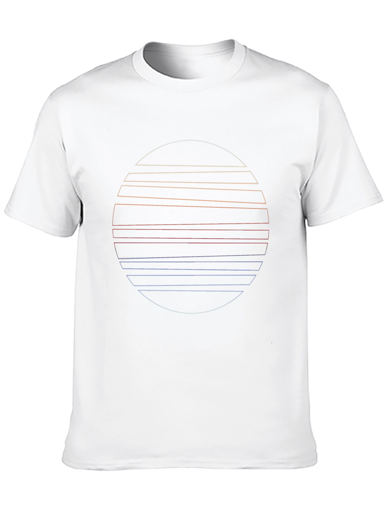 Black Retro Sunset Line Art Graphic T-Shirt view 10