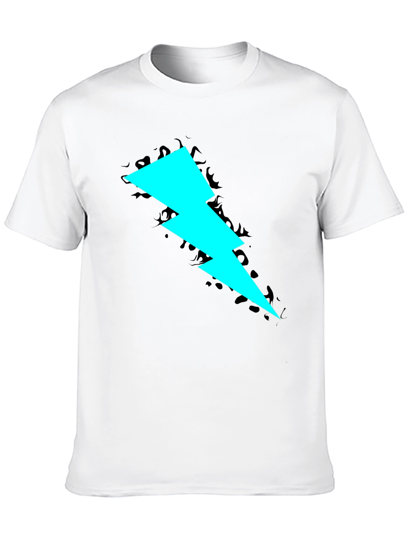 Black Bold Lightning Bolt Graphic Black Tee view 10