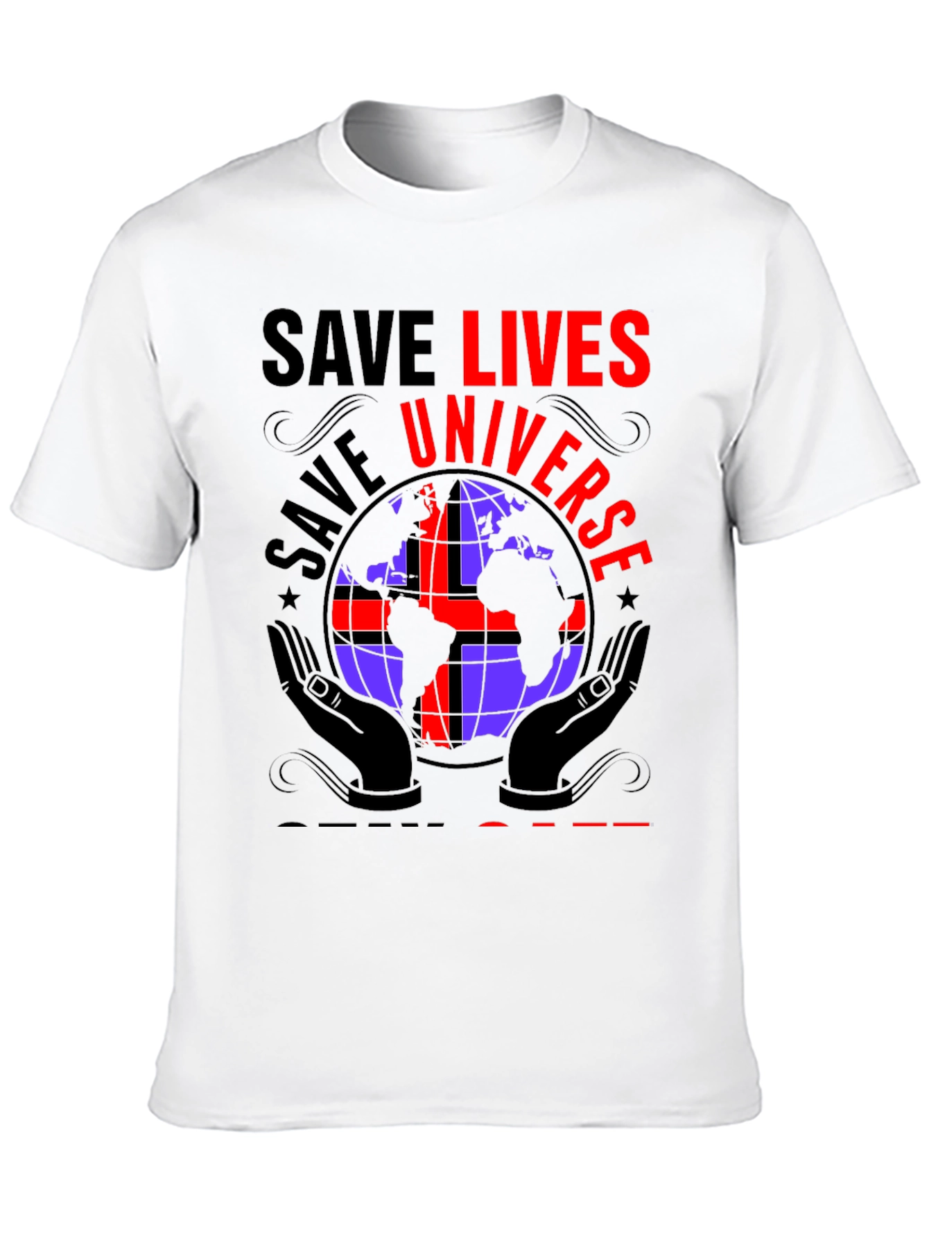 Black Save Lives Save Universe Graphic T-Shirt view 10