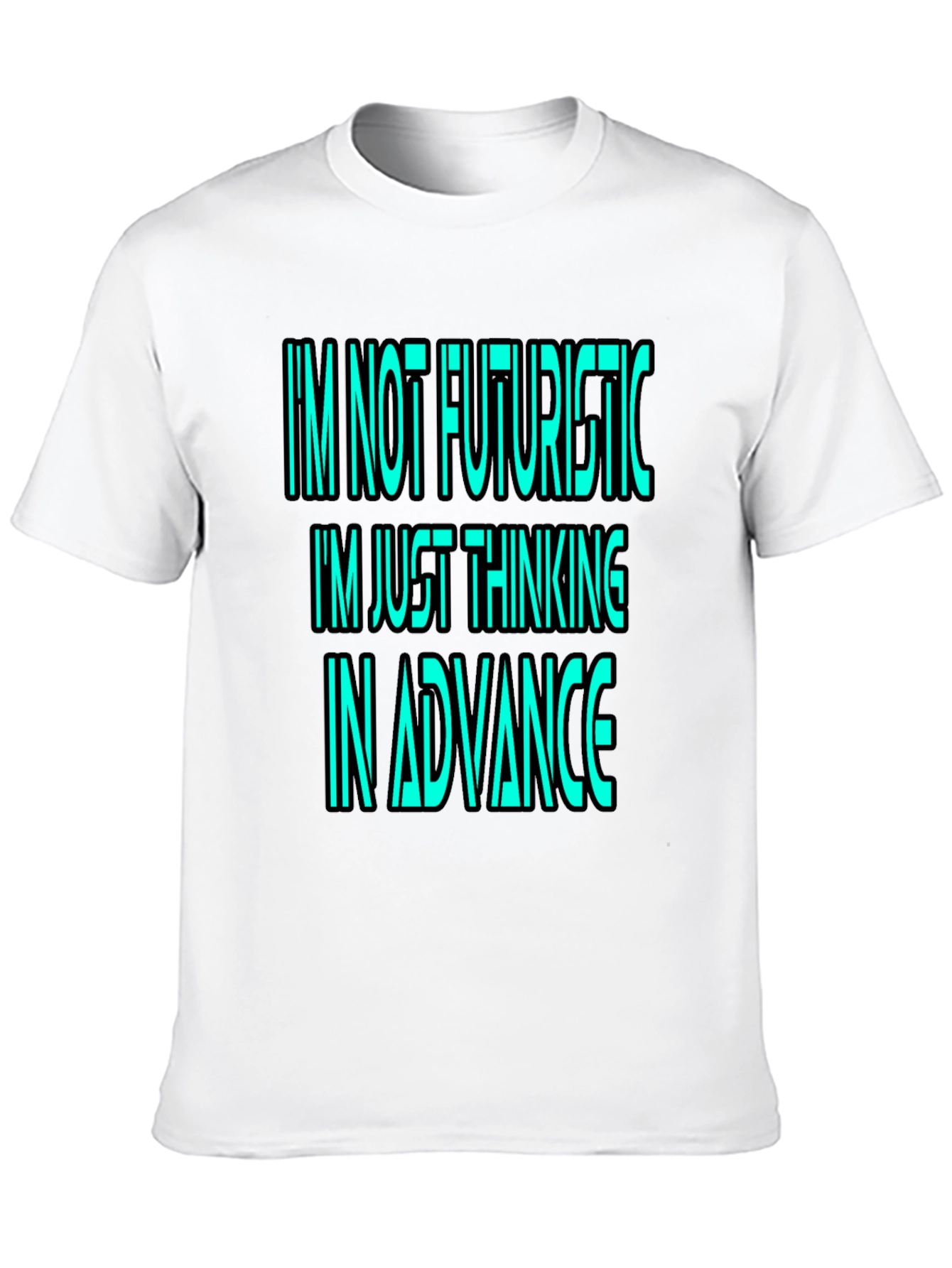 Black Futuristic Thinking Graphic Tee view 10