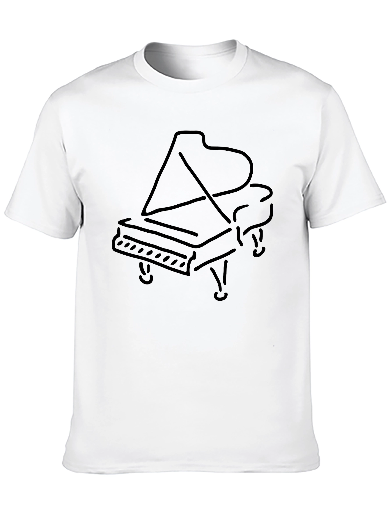 Black Grand Piano Graphic Tee - Musician's Black T-Shirt view 10
