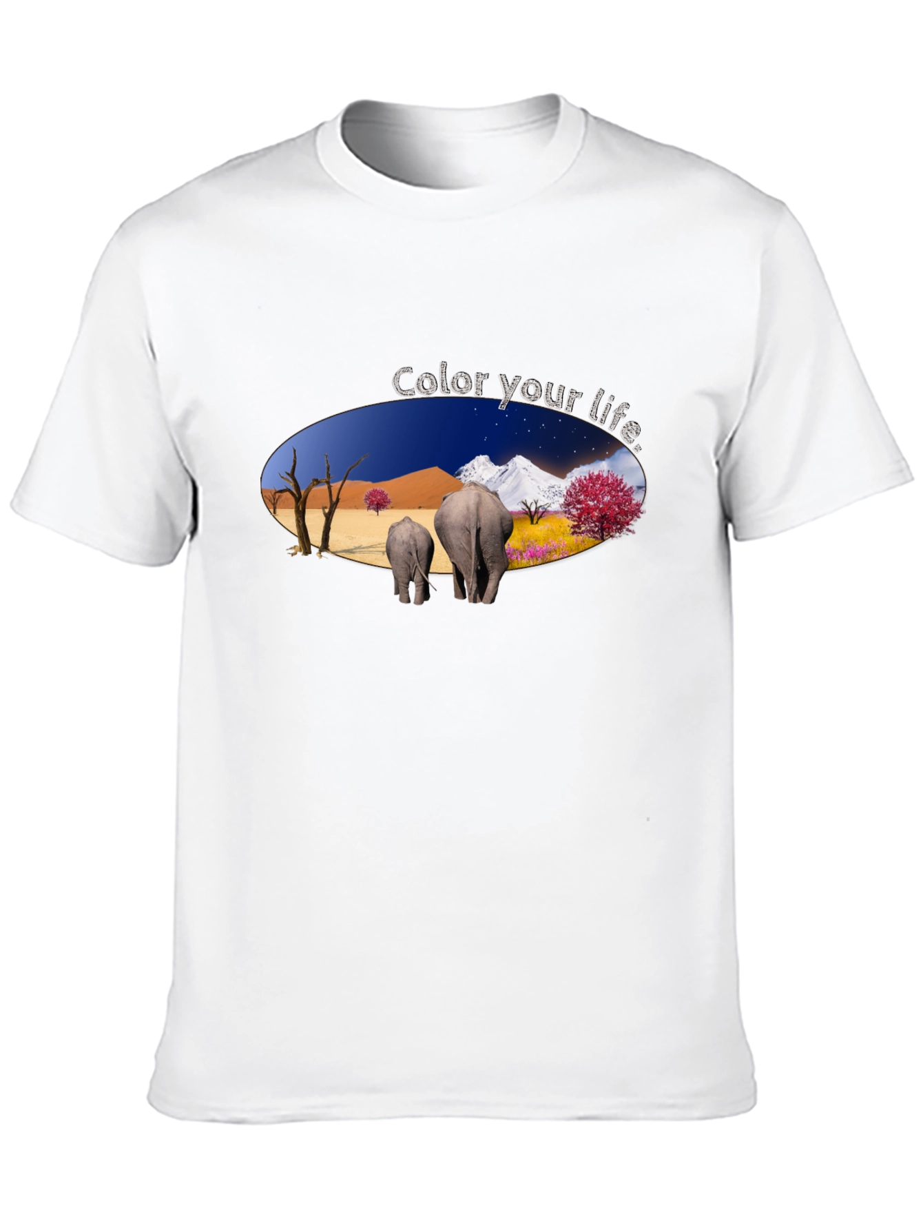 Black Color Your Life Elephant Graphic T-Shirt view 10
