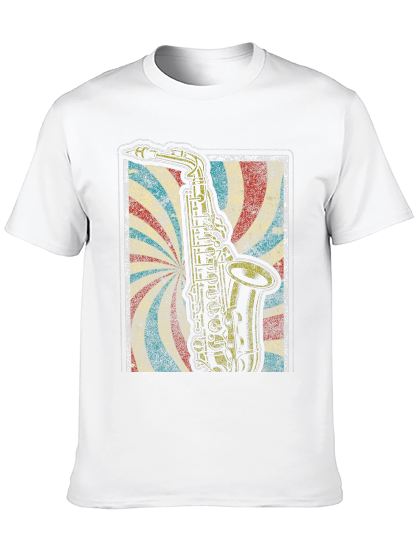 Black Retro Saxophone T-Shirt - Vintage Music Lover Tee view 10