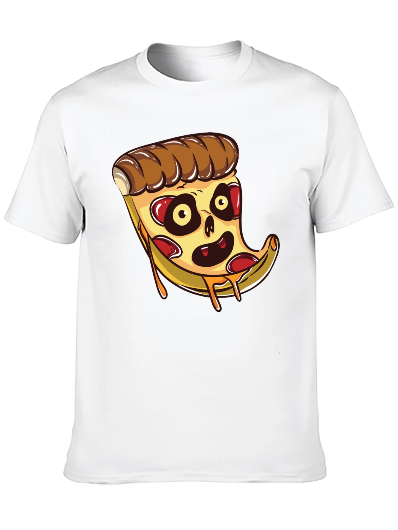 Black Zombie Pizza Slice Graphic Tee - Black Cotton T-Shirt view 10
