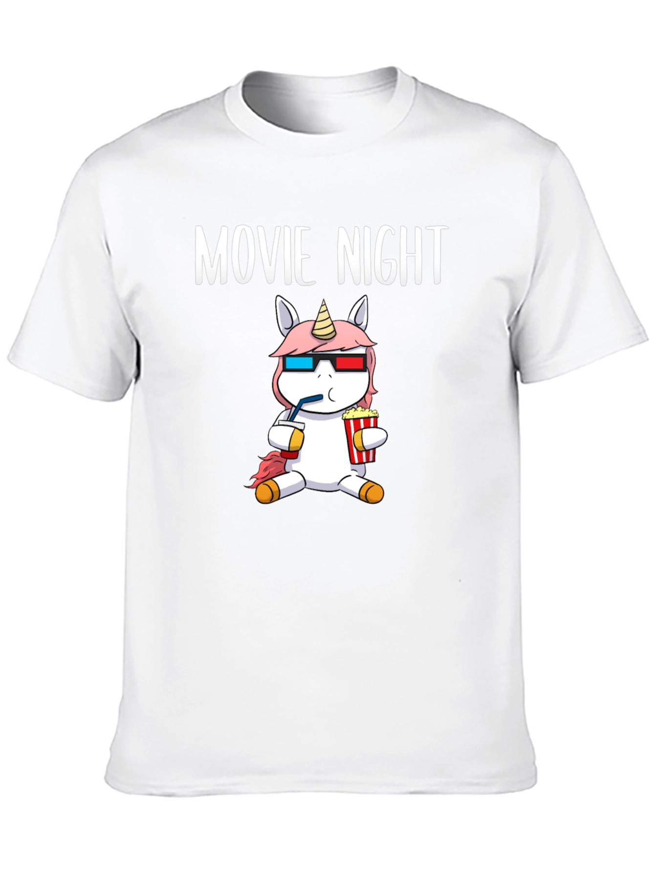 Black Movie Night Unicorn T-Shirt view 10