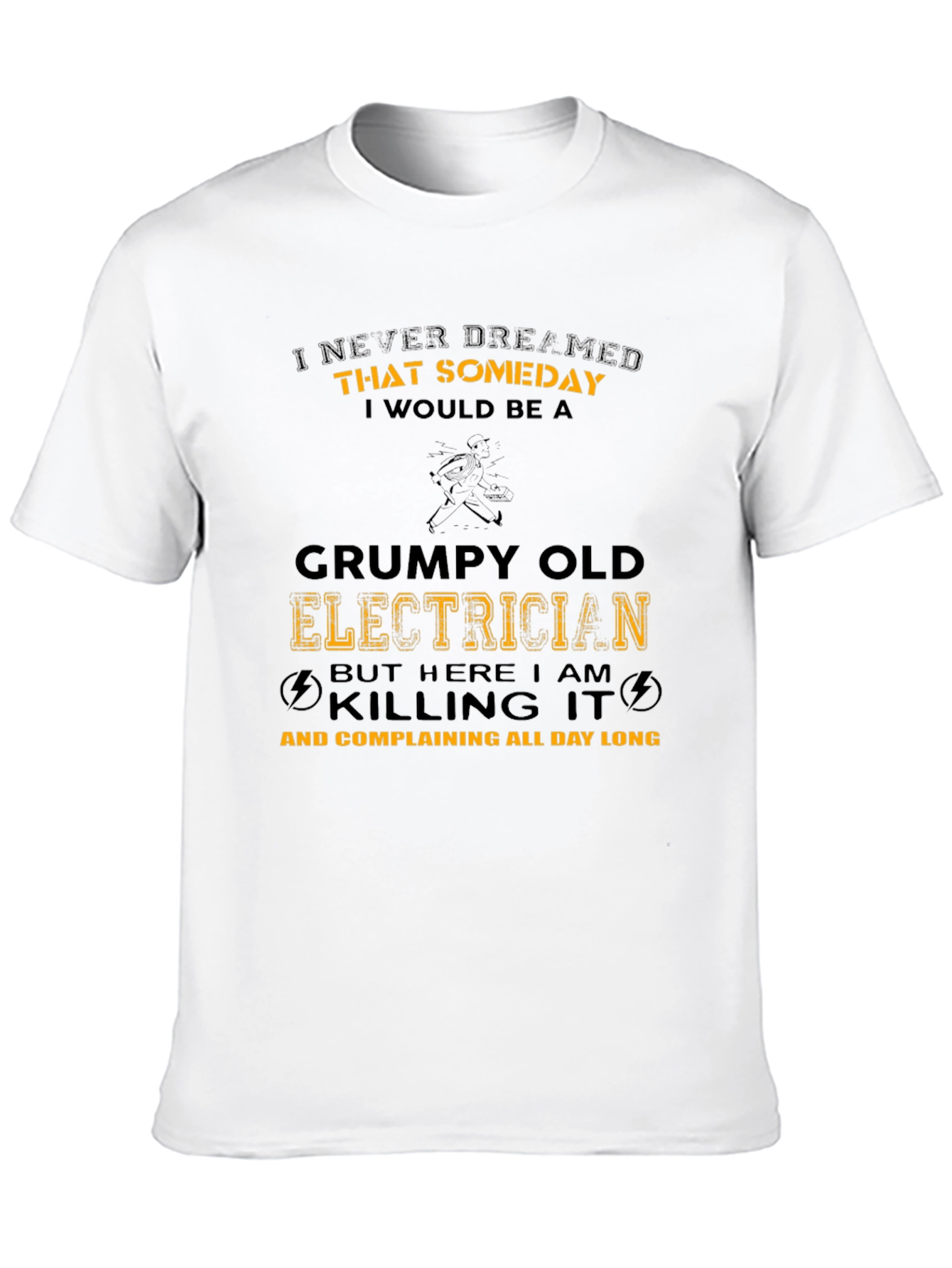 Black Grumpy Old Electrician T-Shirt Funny Job Tee view 10