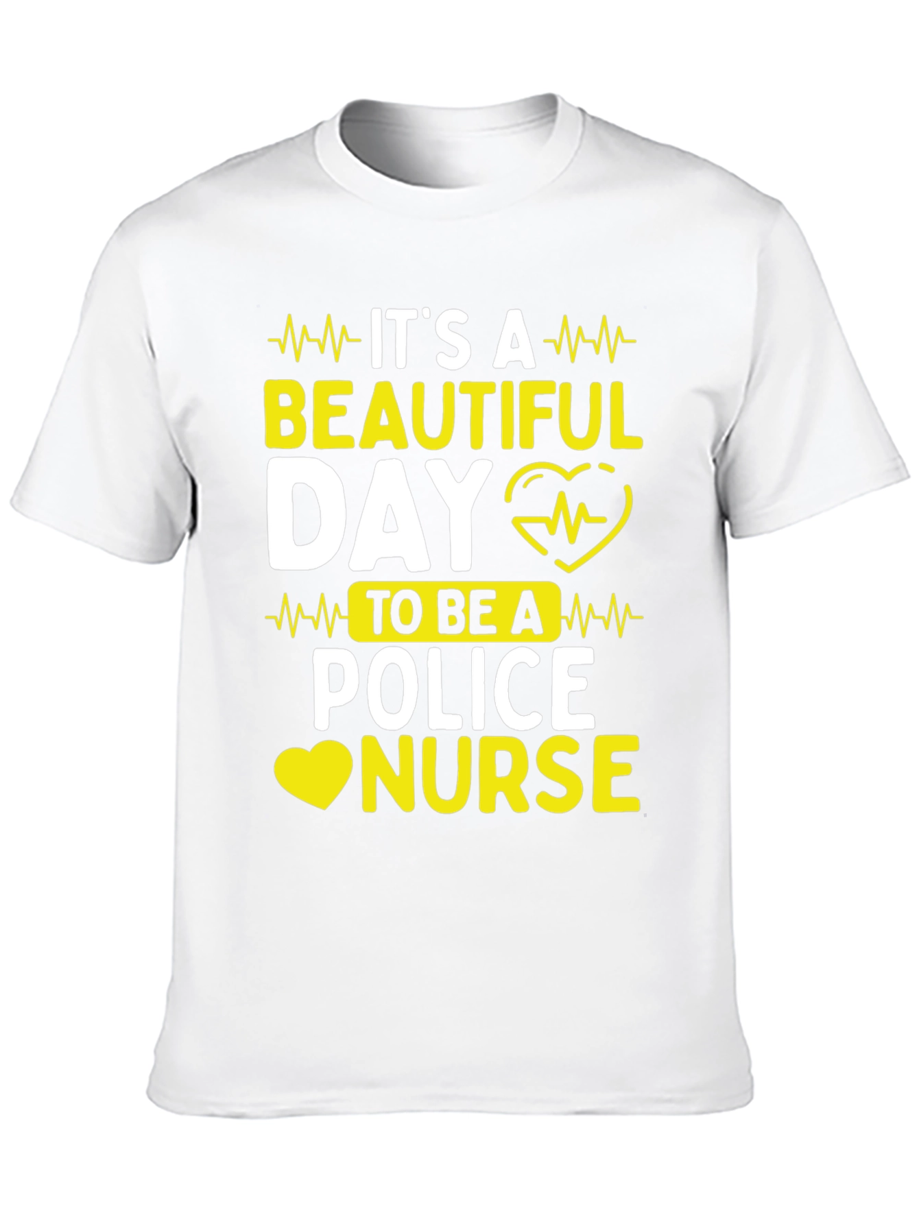 Black It's A Beautiful Day Police Nurse T-Shirt view 10