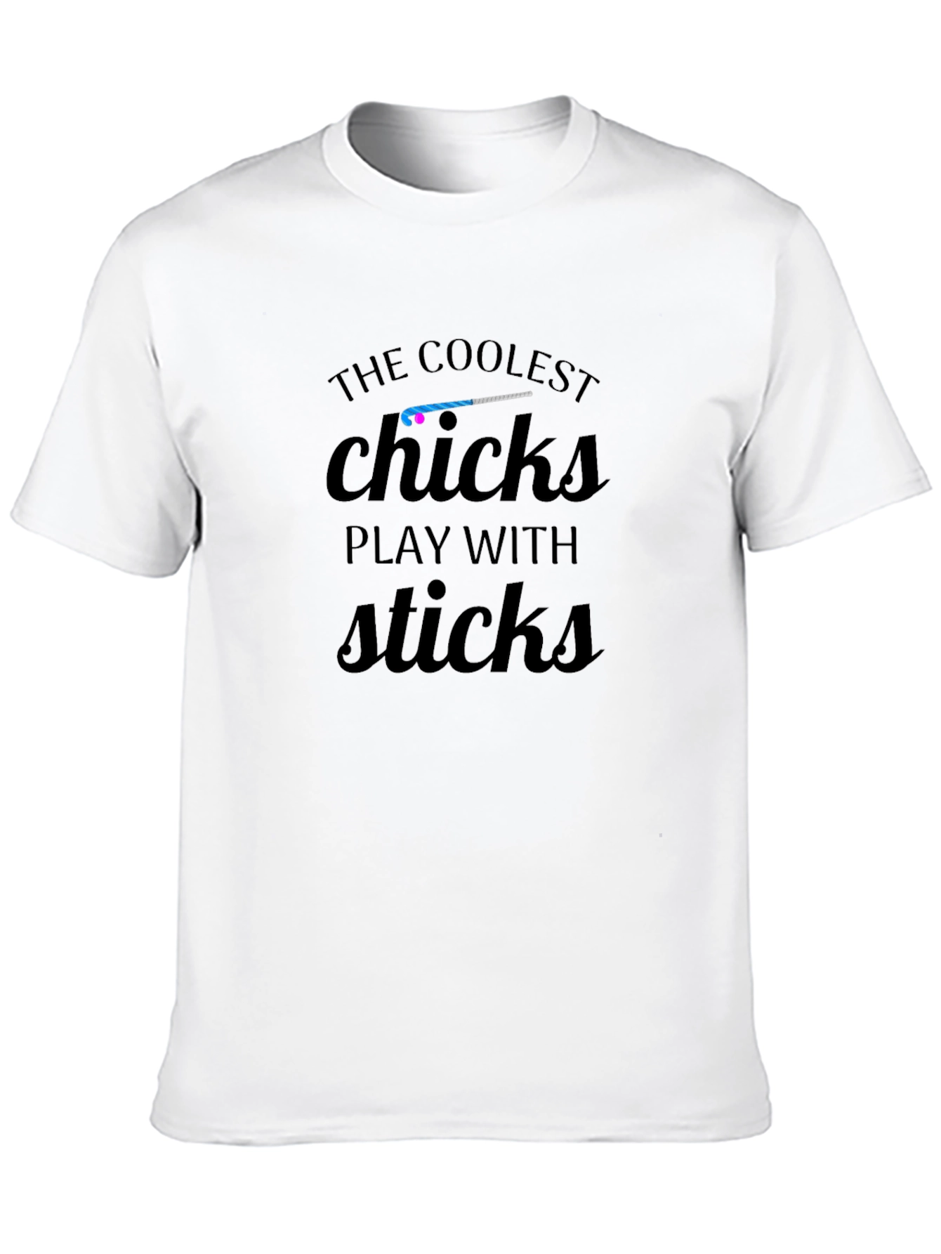Black Coolest Chicks Play with Sticks Black T-Shirt view 10