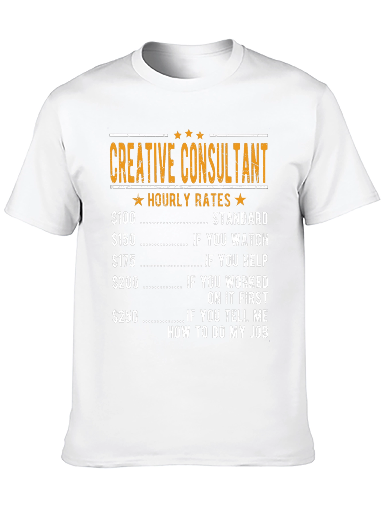 Black Creative Consultant Hourly Rates Graphic T-Shirt view 10