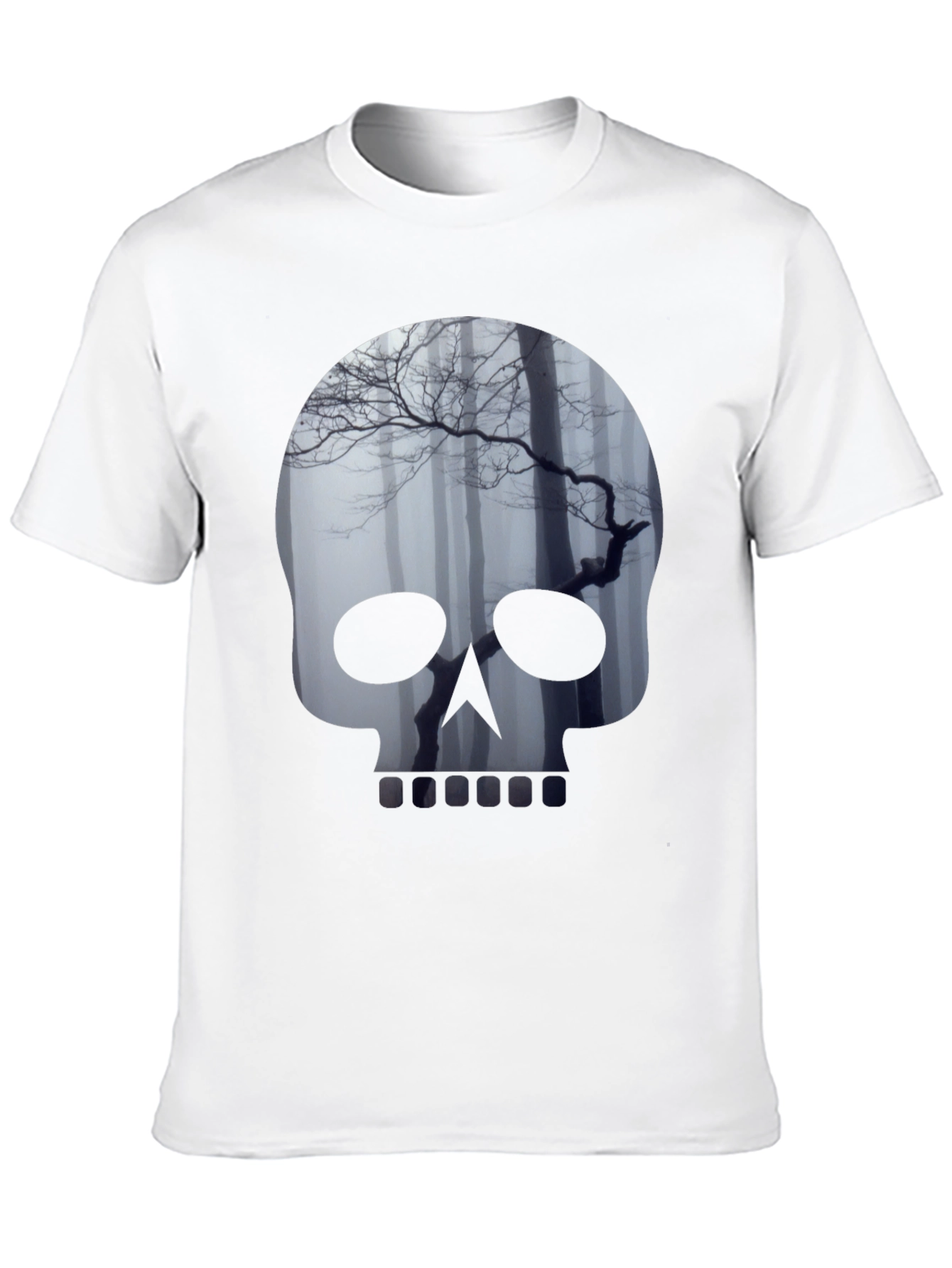Black Skull Forest Graphic Tee - Men's Black T-Shirt view 10