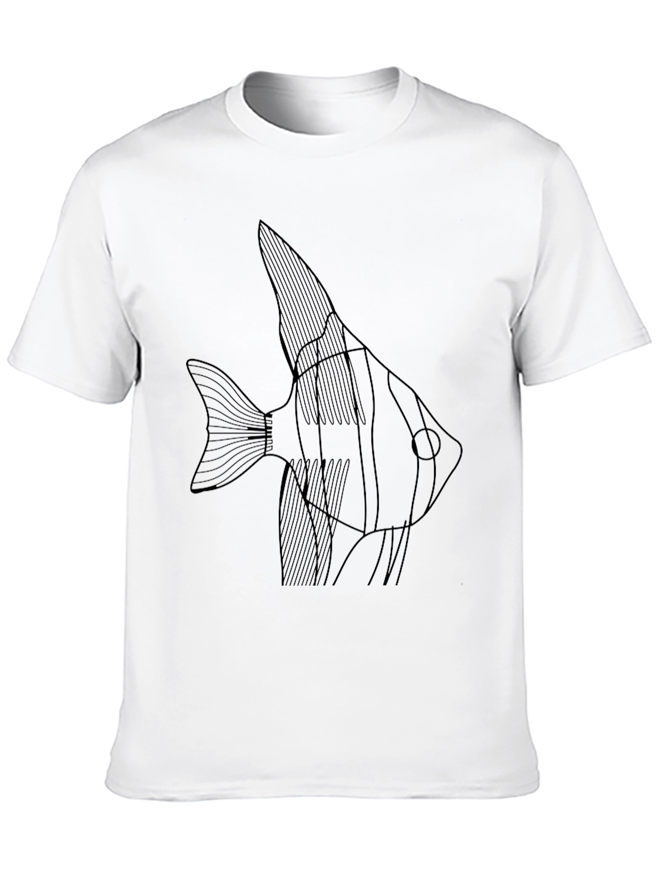 Black Angelfish Graphic Tee - Black Cotton T-Shirt view 10