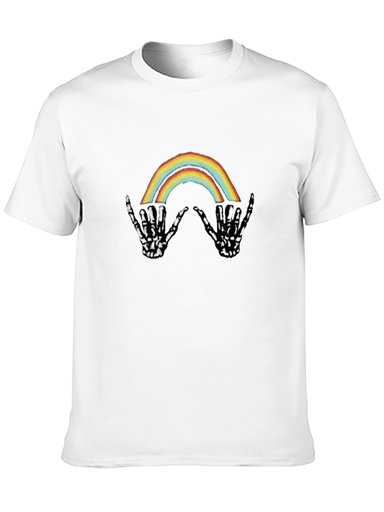 Black Rainbow Skeleton Hand Graphic Tee - Black view 10