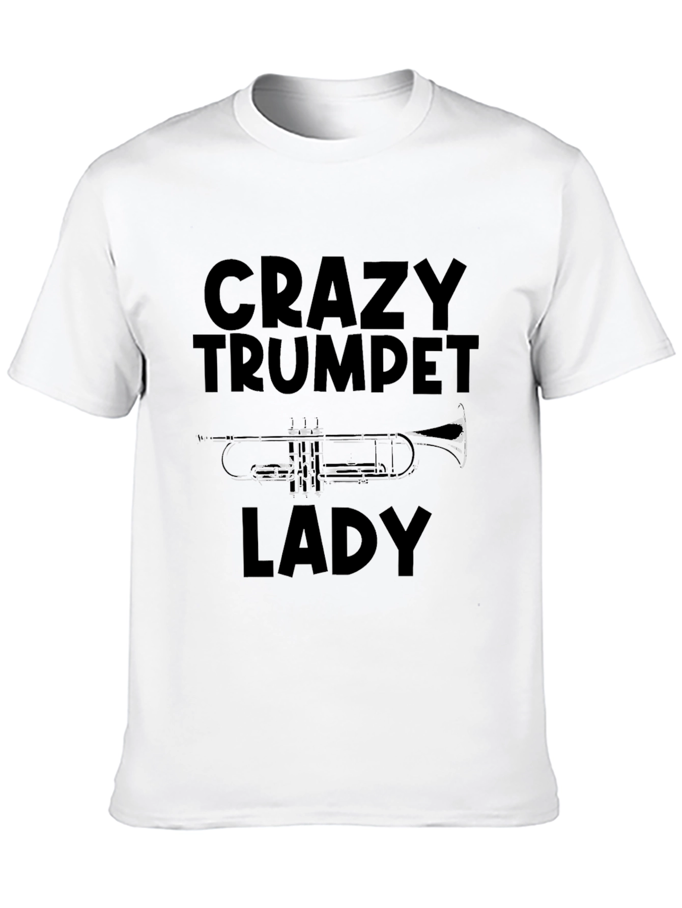 Black Crazy Trumpet Lady T-Shirt view 10