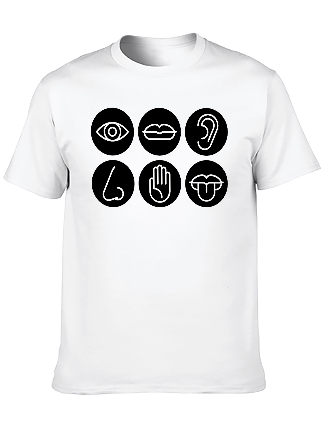 Black Senses Graphic Tee - Black Crew Neck T-Shirt view 10