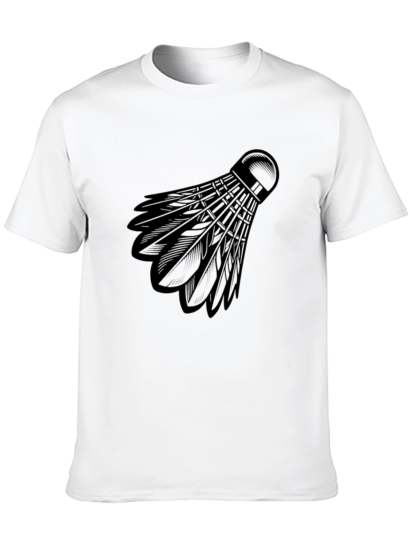 Black Badminton Shuttlecock Graphic Tee - Black Cotton view 10