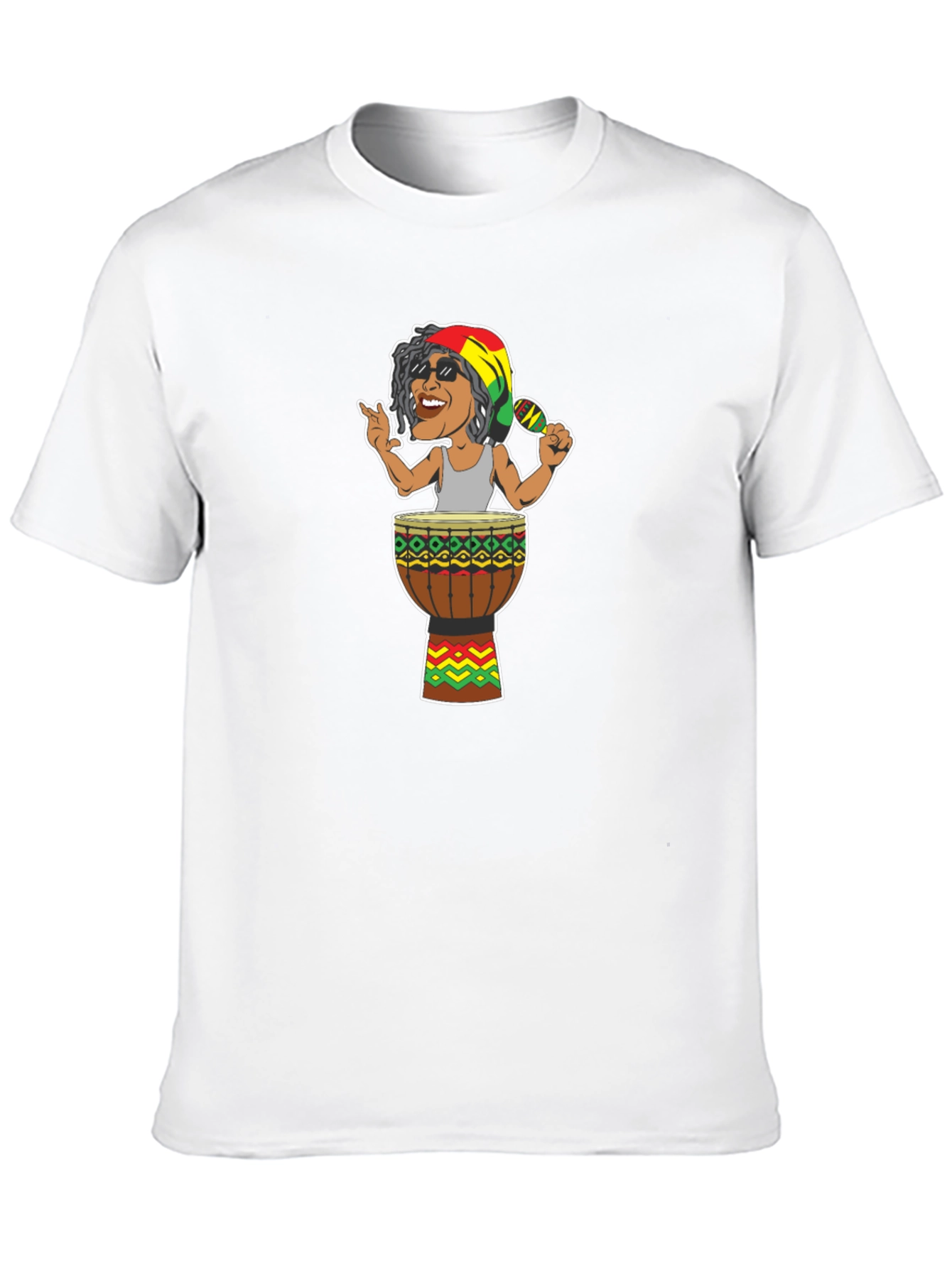 Black Reggae Drummer Graphic Tee - Music Inspired T-Shirt view 10