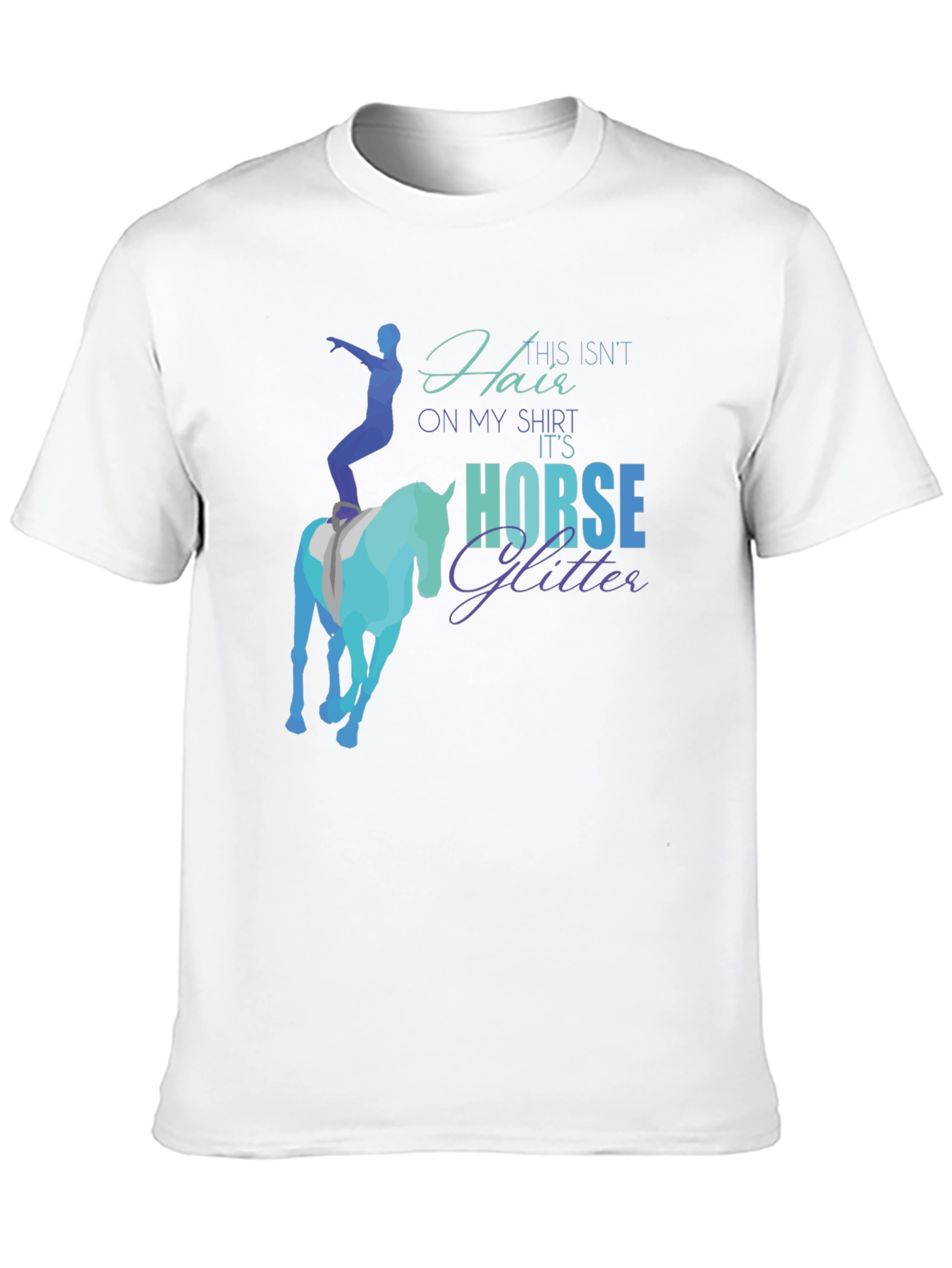 Black Horse Glitter Graphic T-Shirt - Equestrian Humor Tee view 10