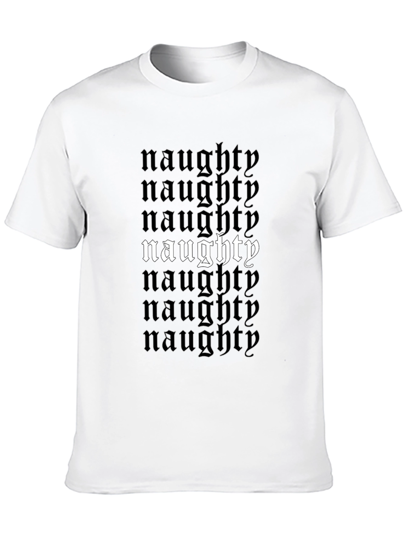 Black Naughty T-Shirt - Black Graphic Tee view 10
