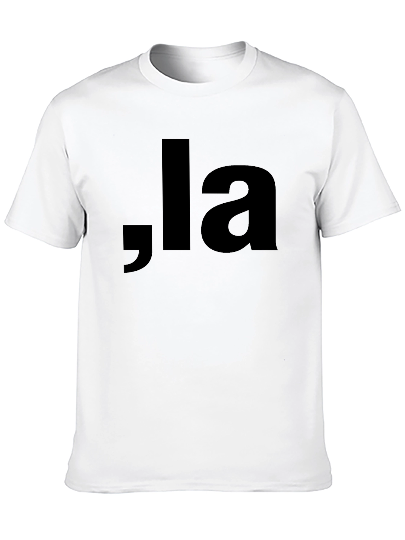 Black Black T-shirt with ",la" Lettering view 10