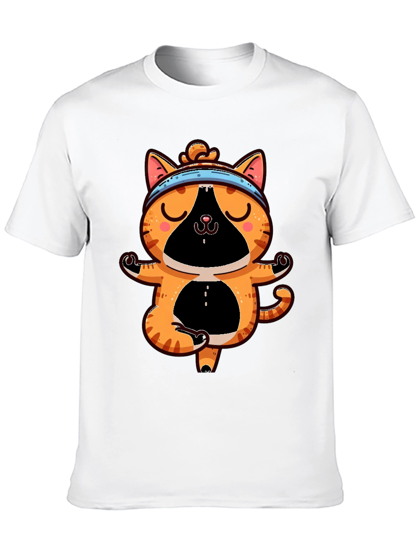 Black Yoga Cat T-Shirt - Meditating Feline Tee view 10