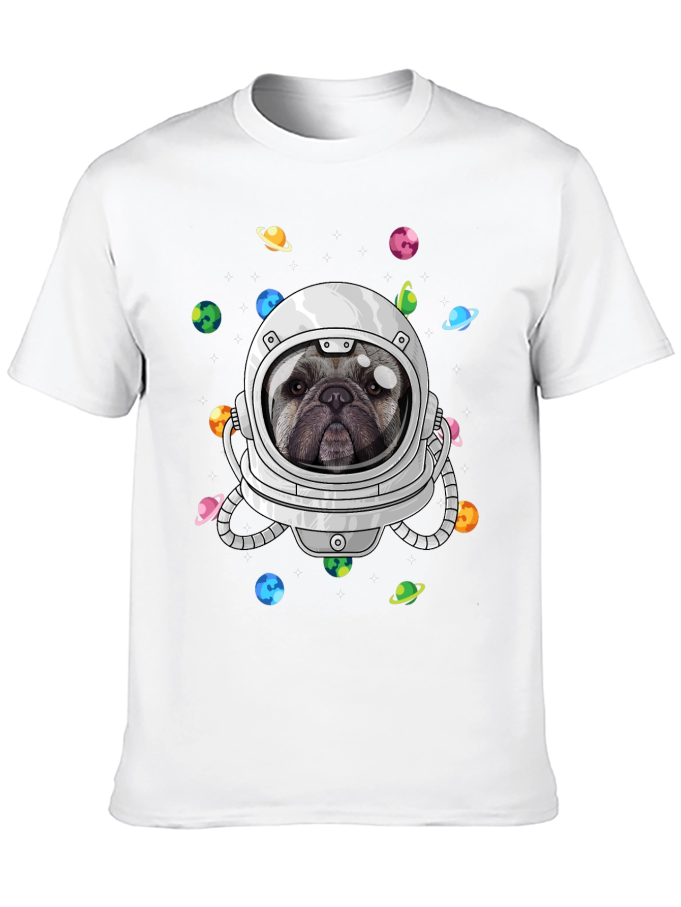 Black Pug Astronaut T-Shirt - Galaxy Dog Space Tee view 10