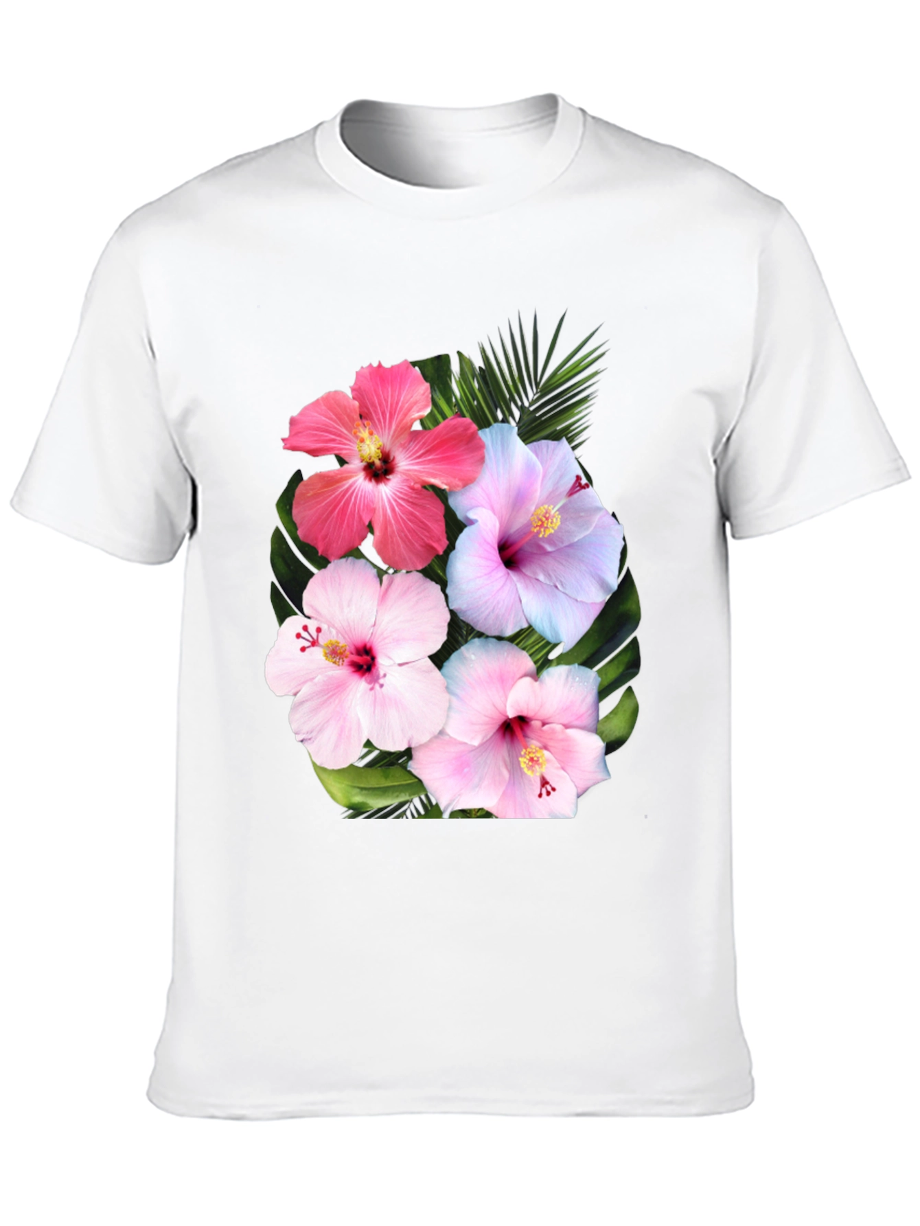 Black Floral Hibiscus Graphic T-Shirt view 10