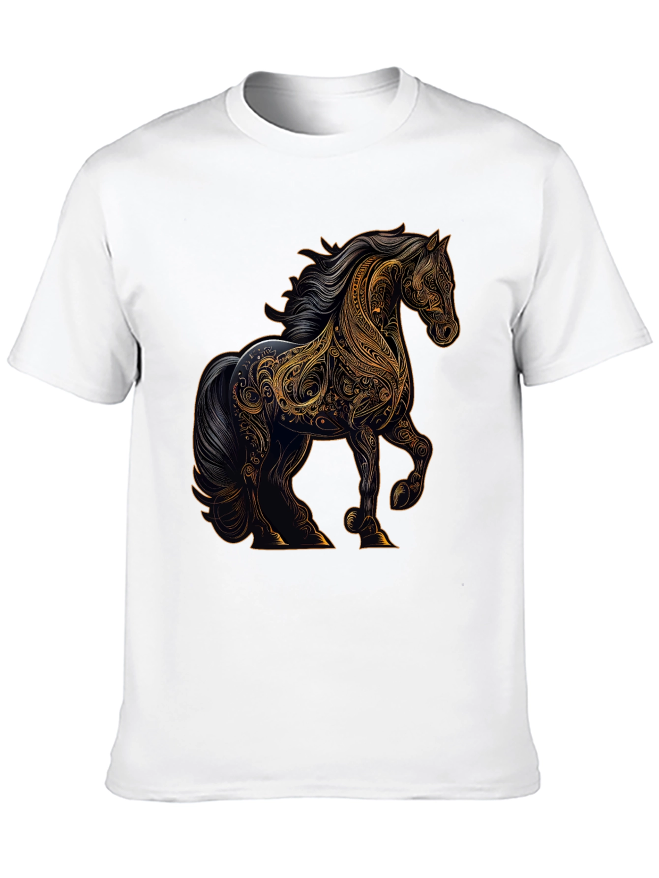 Black Majestic Horse Graphic Tee - Black view 10