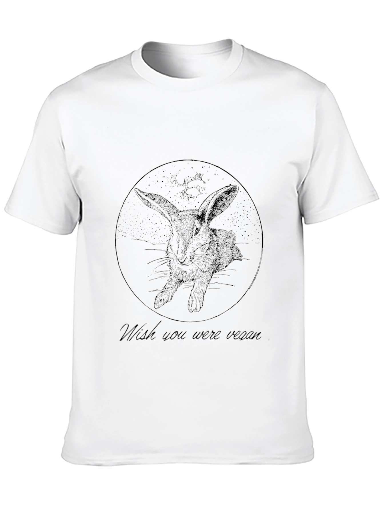 Black Vegan Rabbit Graphic Tee - Black view 10