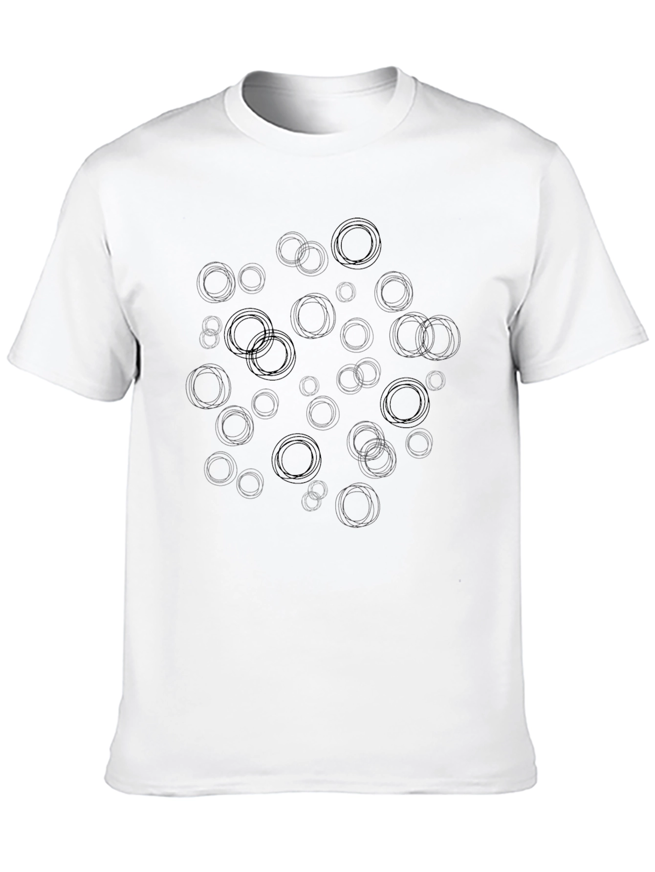 Black Abstract Circle Design Black T-Shirt view 10