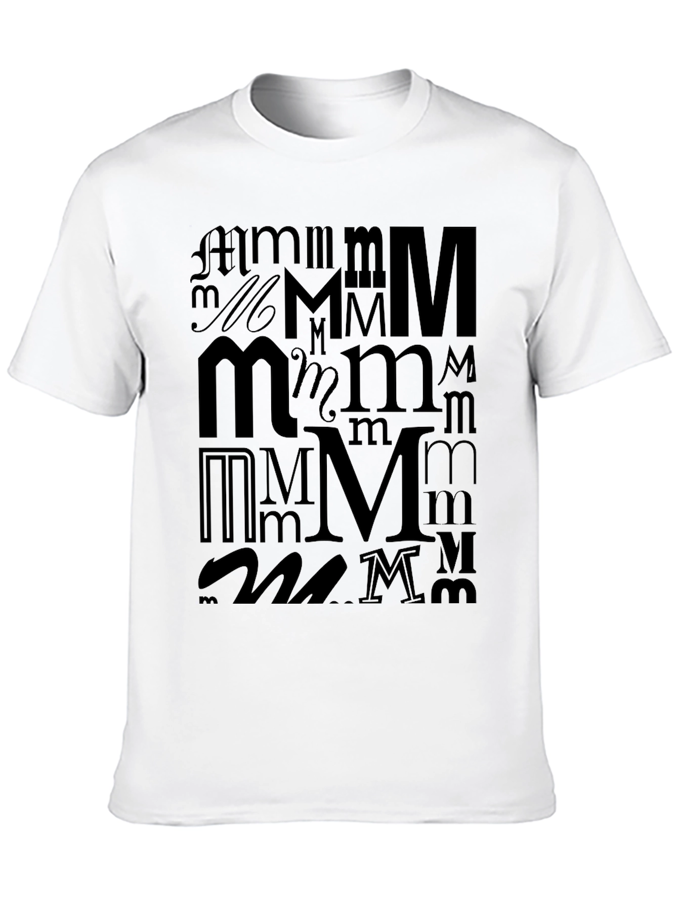 Black Letter "M" Black Graphic Tee view 10