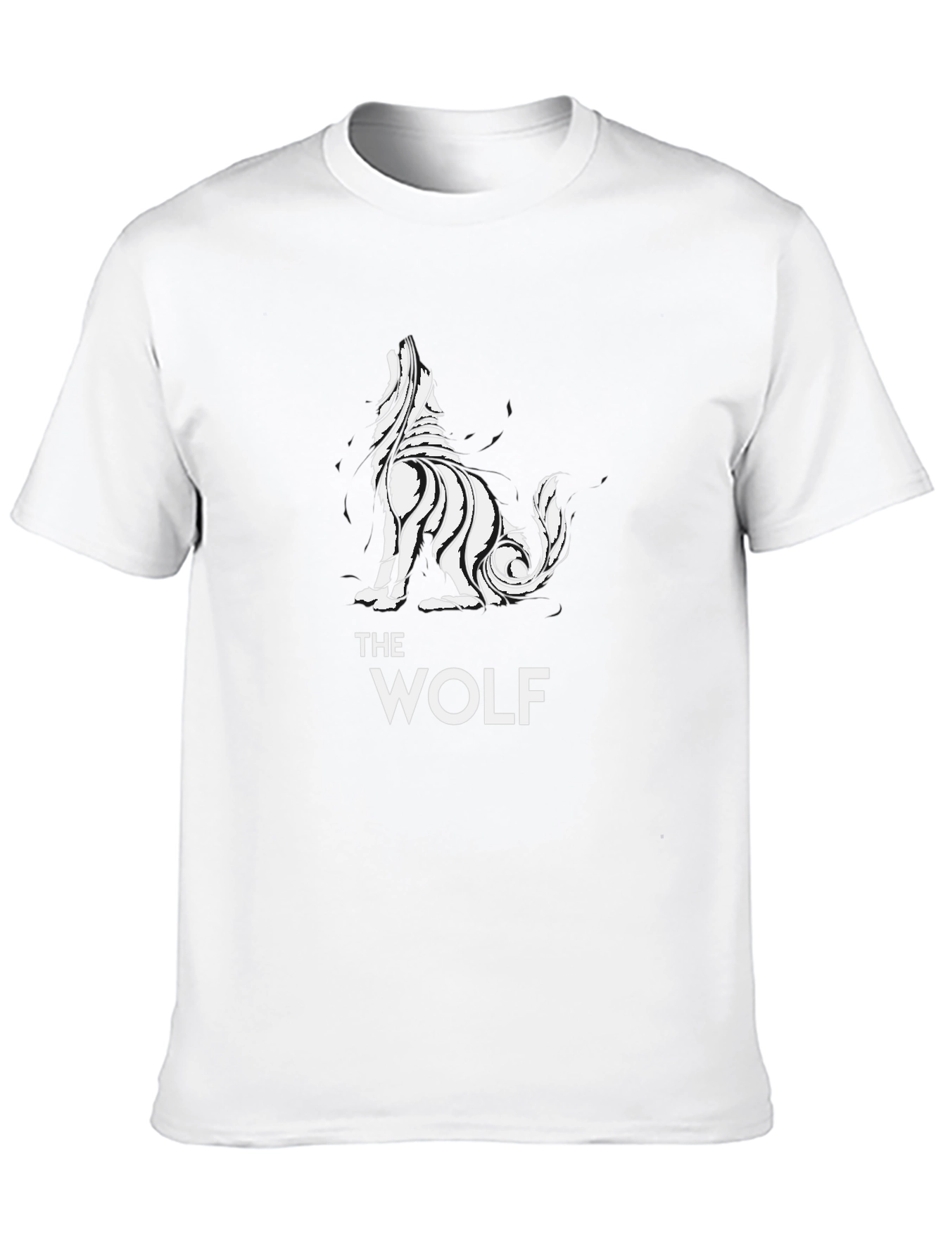 Black Tribal Wolf Graphic Tee - Black Cotton T-Shirt view 10