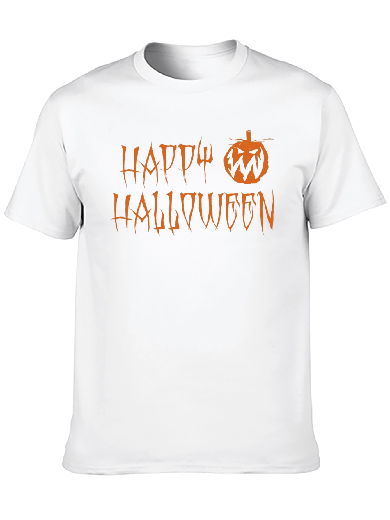 Black Happy Halloween T-Shirt - Pumpkin Design - Black Cotton Tee view 10