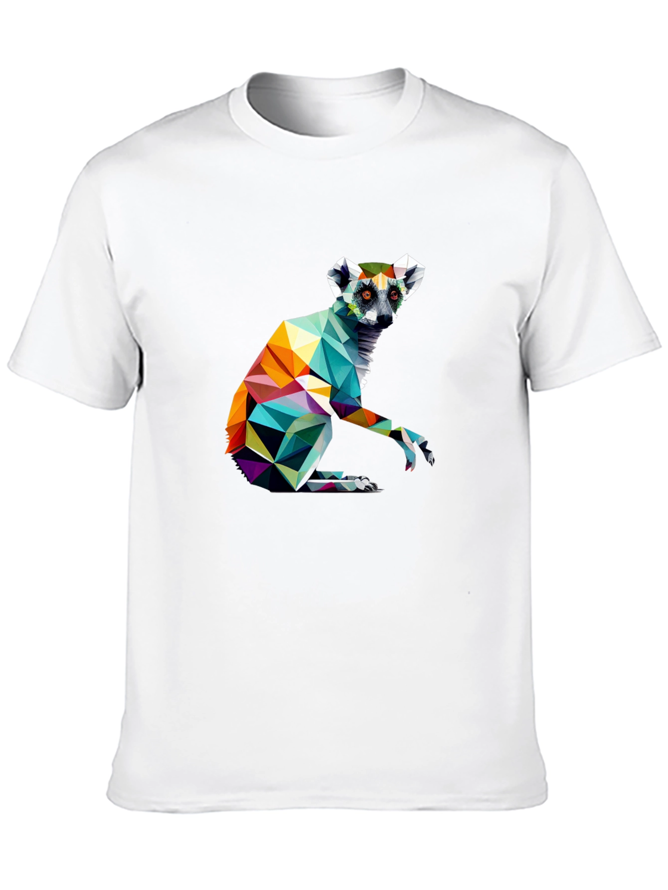 Black Geometric Lemur Graphic Tee - Modern Black T-Shirt view 10