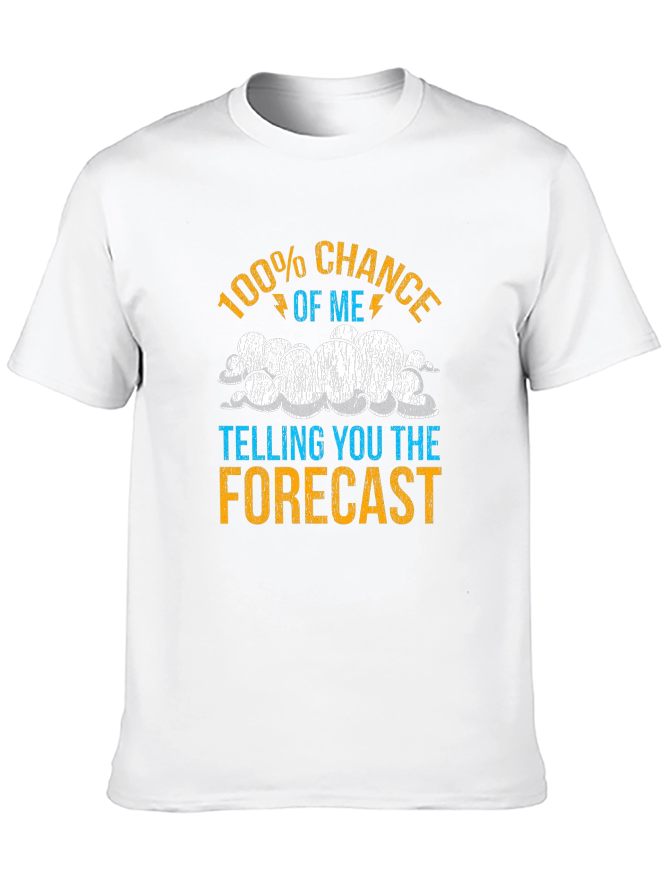 Black Funny Weather Forecast T-Shirt - 100% Chance Tee view 10