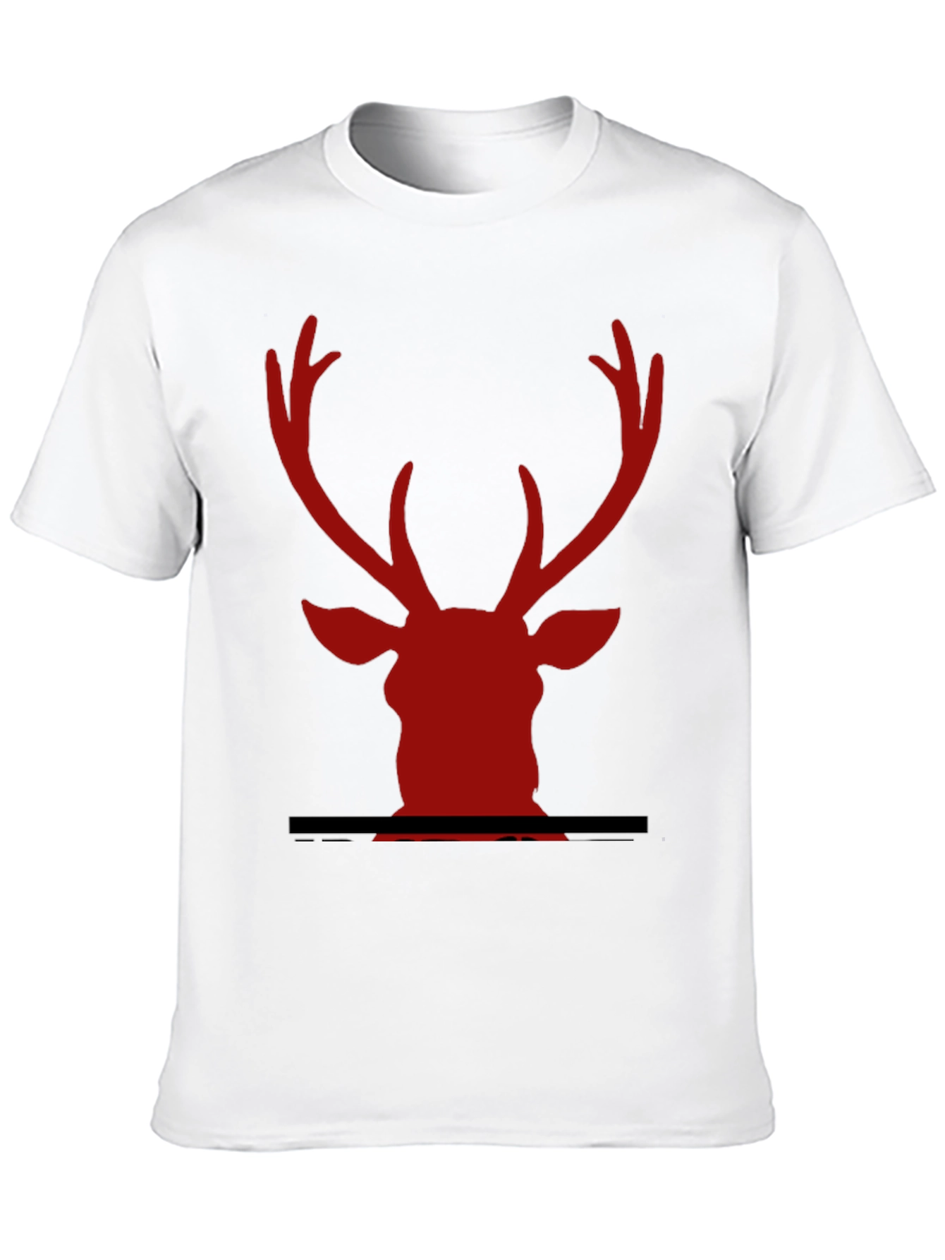Black Red Deer Head Graphic Black T-Shirt view 10