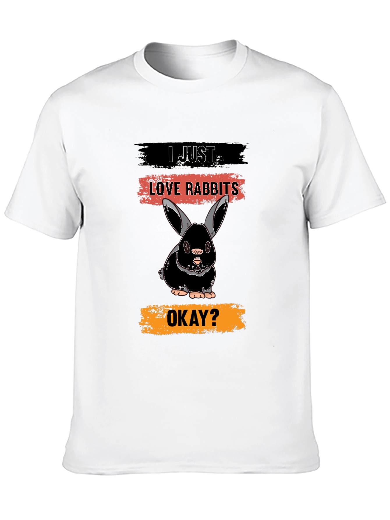 Black I Just Love Rabbits T-Shirt - Black view 10