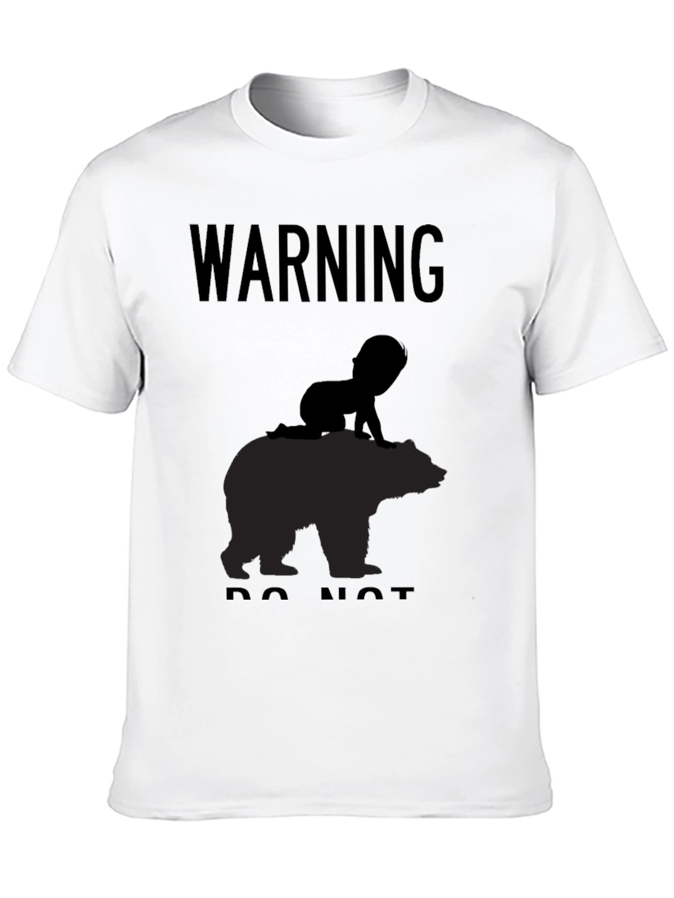 Black Warning Baby on Bear T-Shirt - Funny Novelty Tee view 10