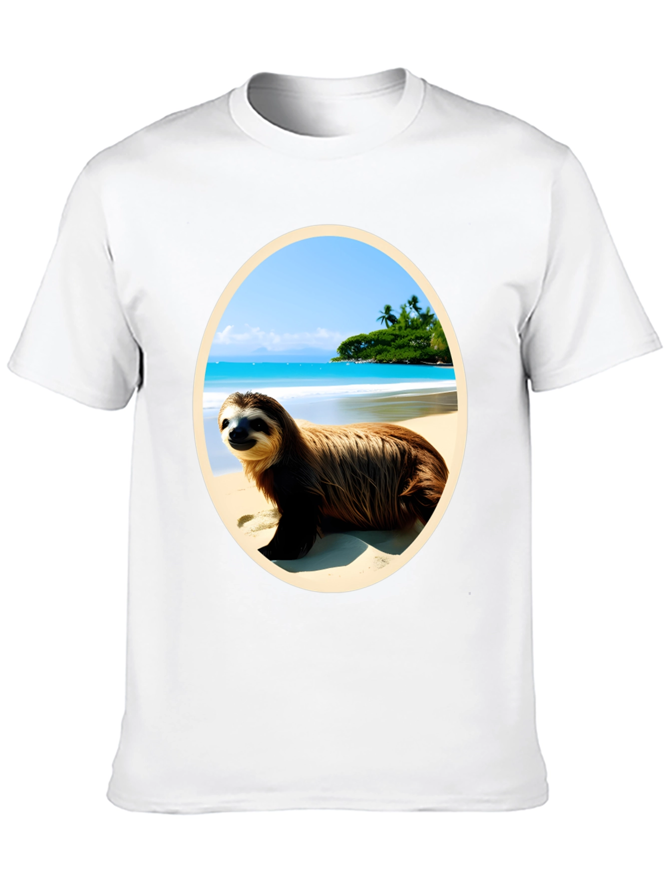 Black Sloth Beach T-Shirt view 10
