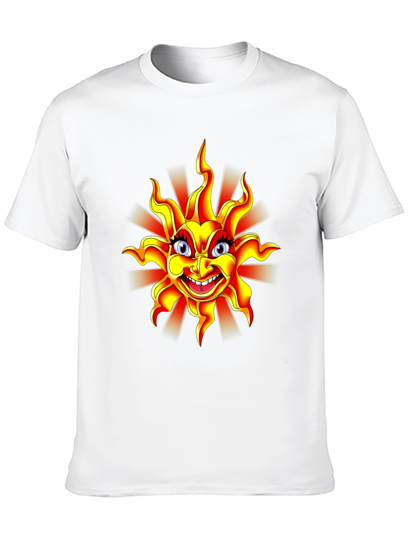 Black Cartoon Sun Graphic Black T-Shirt view 10