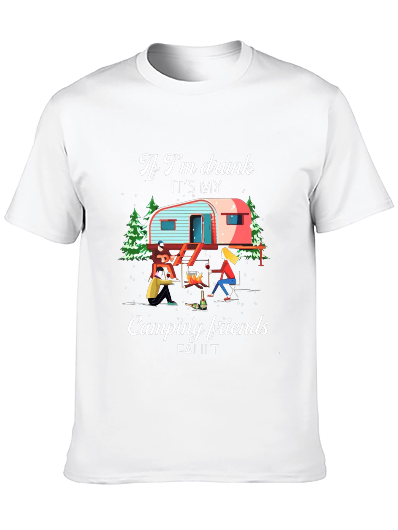 Black Funny Camping Friends Graphic Tee view 10