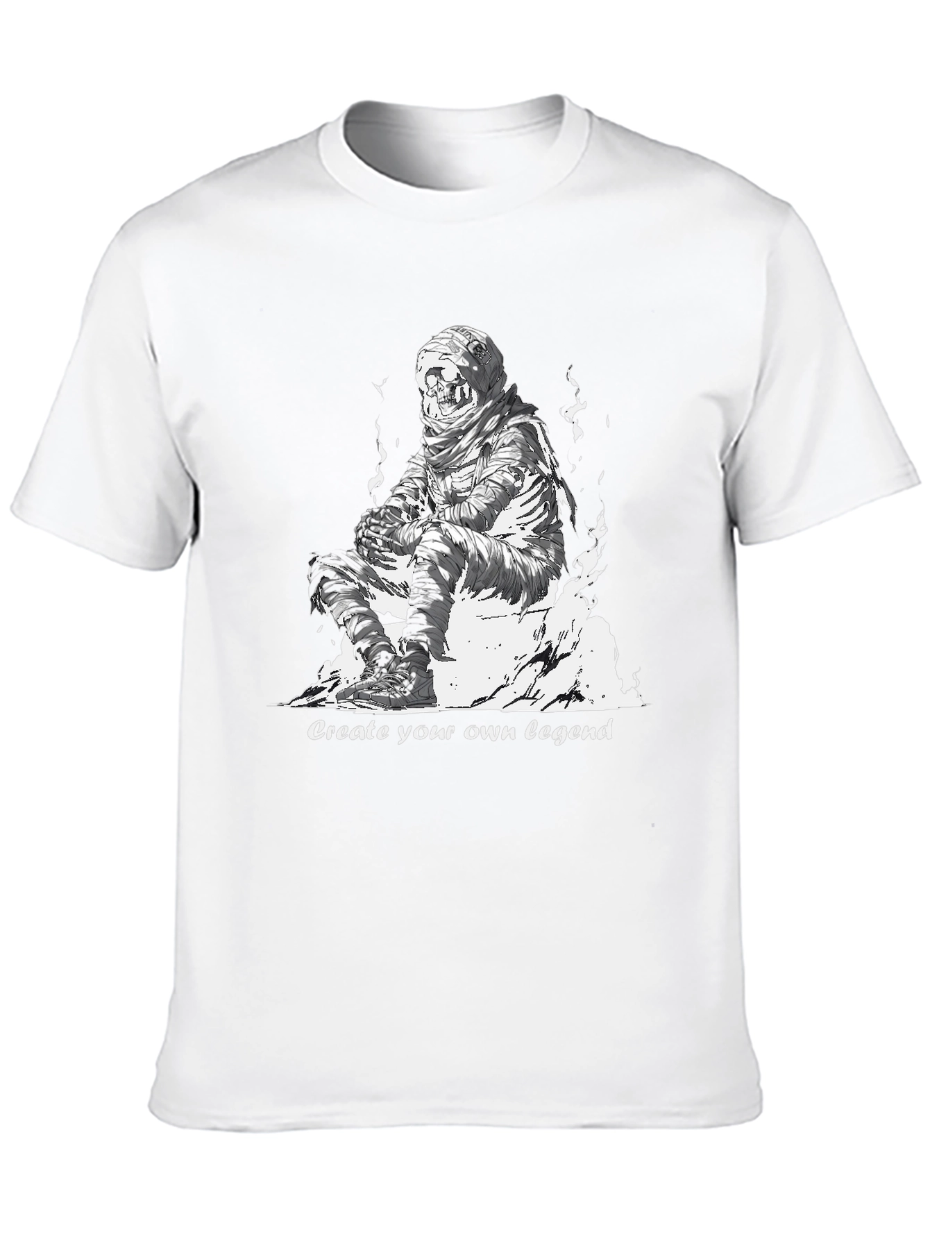 Black Skull Mummy Graphic Tee - Create Your Legend view 10