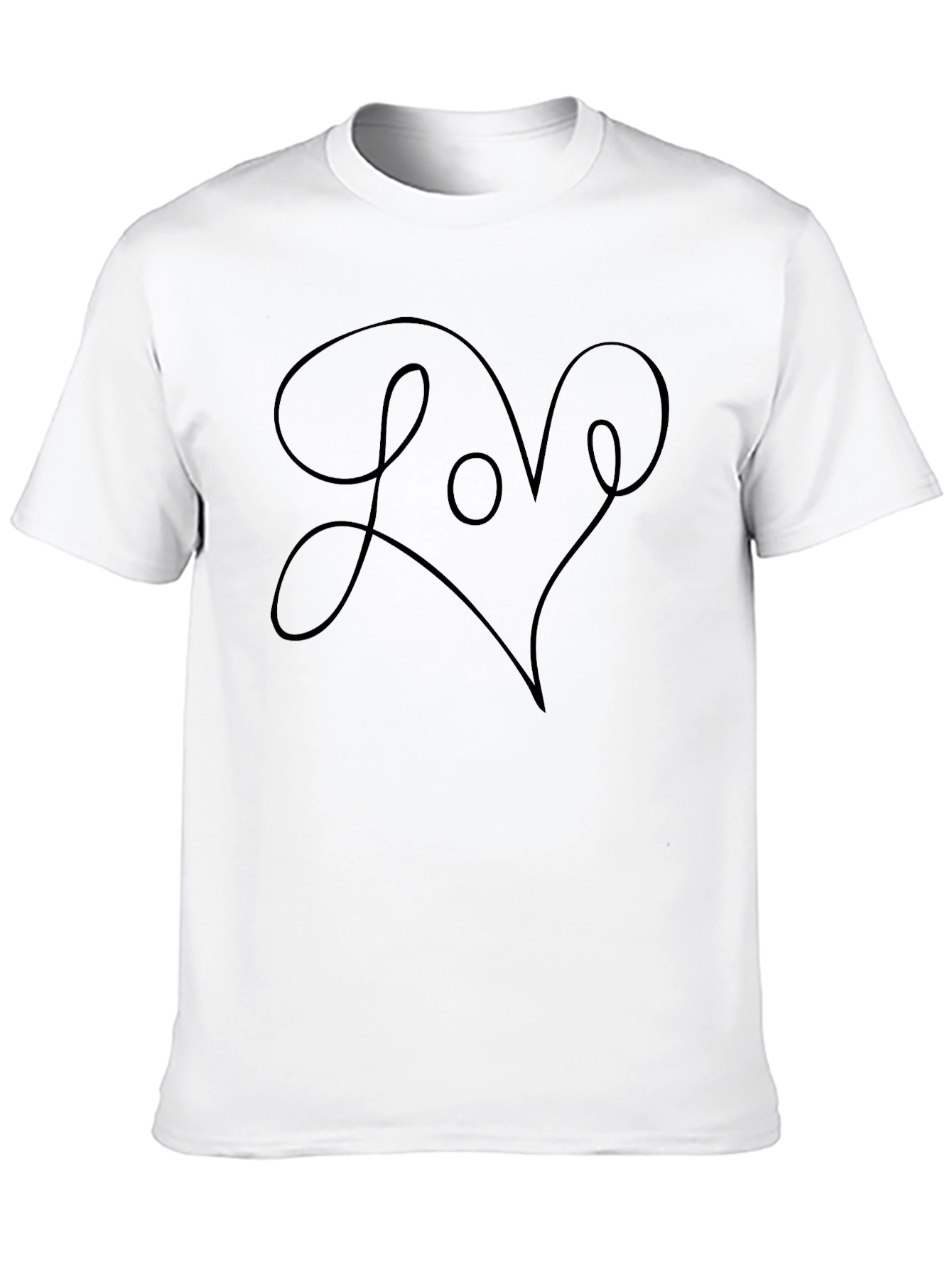 Black Love Heart Graphic Black T-Shirt view 10