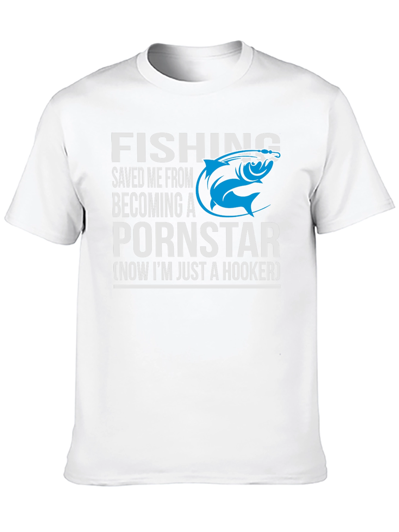 Black Fishing Saved Me Humor Graphic T-Shirt view 10