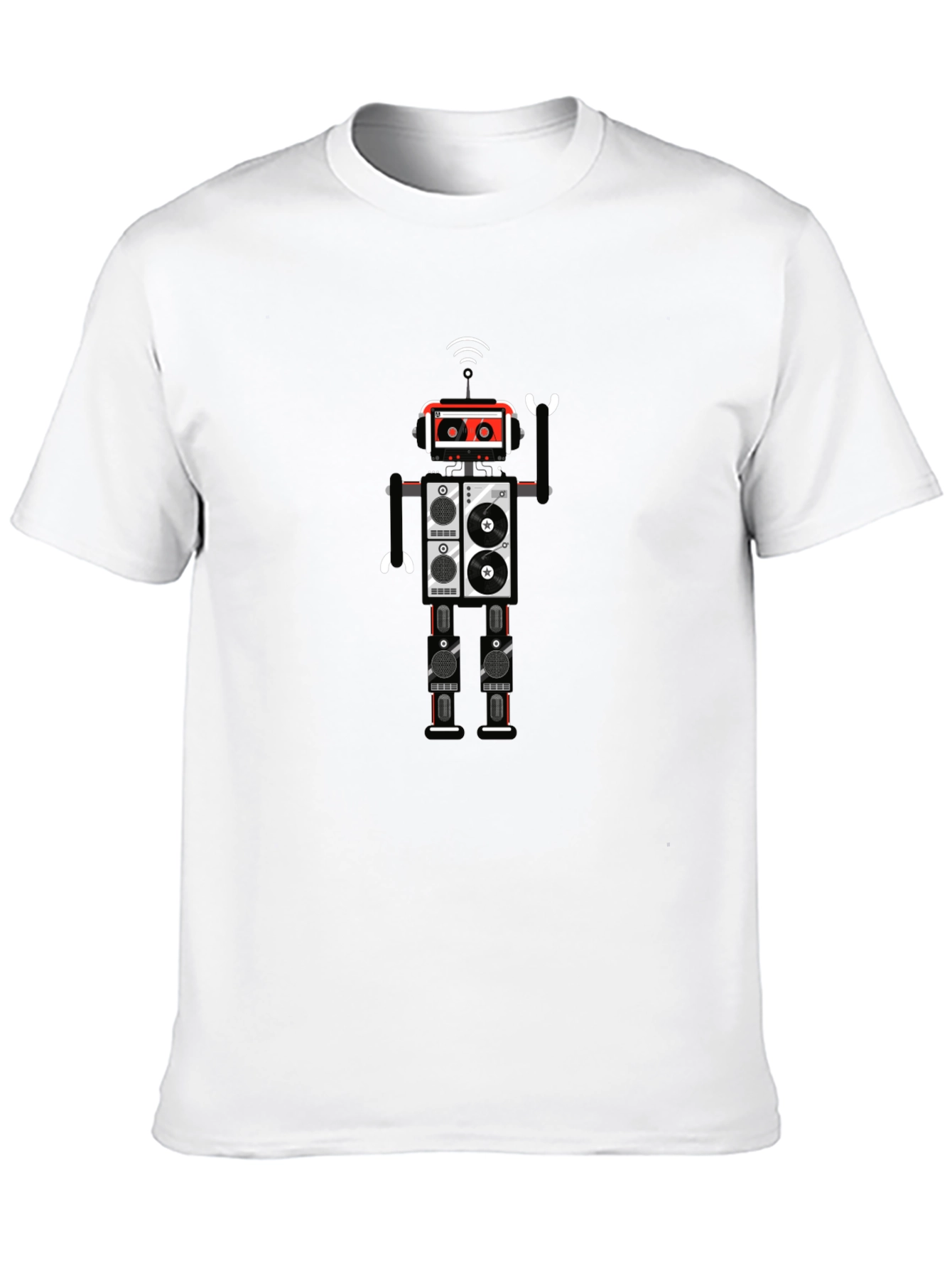 Black Robot Graphic Black T-Shirt view 10